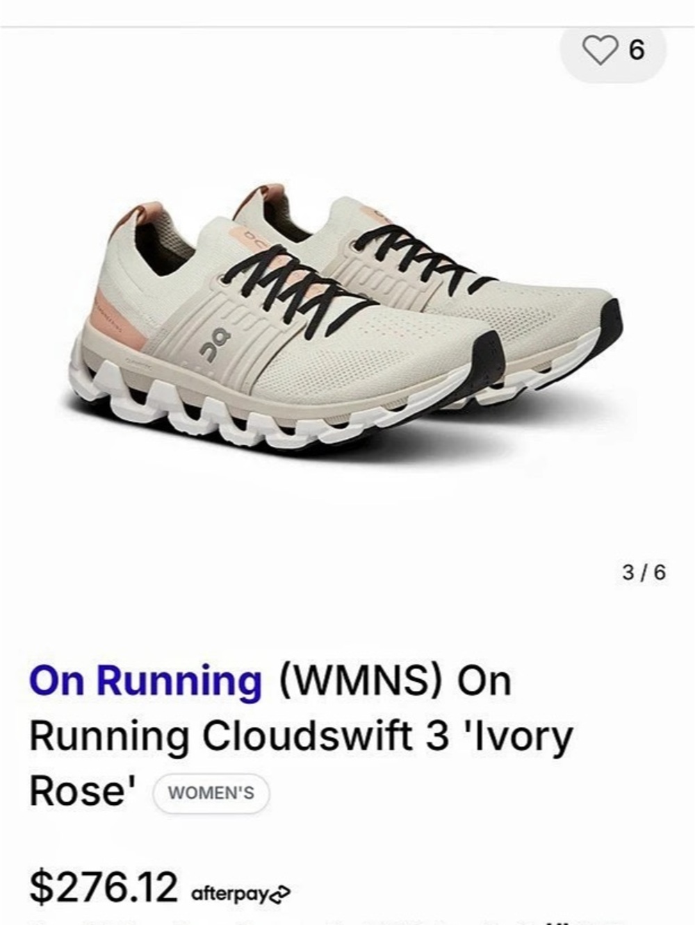 On Cloudswift 3 Women's Cream & Pink US 7.5